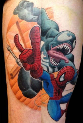 spiderman venom tattoo