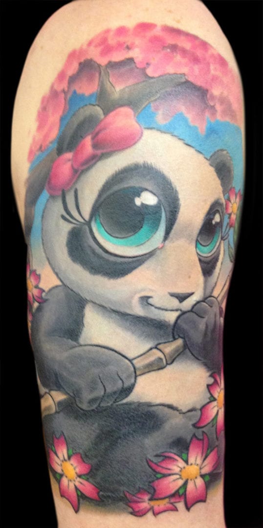new school panda tattoo