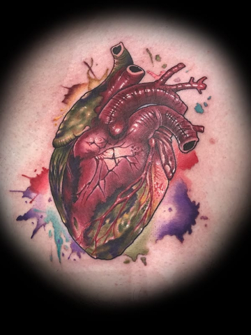 anatomical heart tattoo