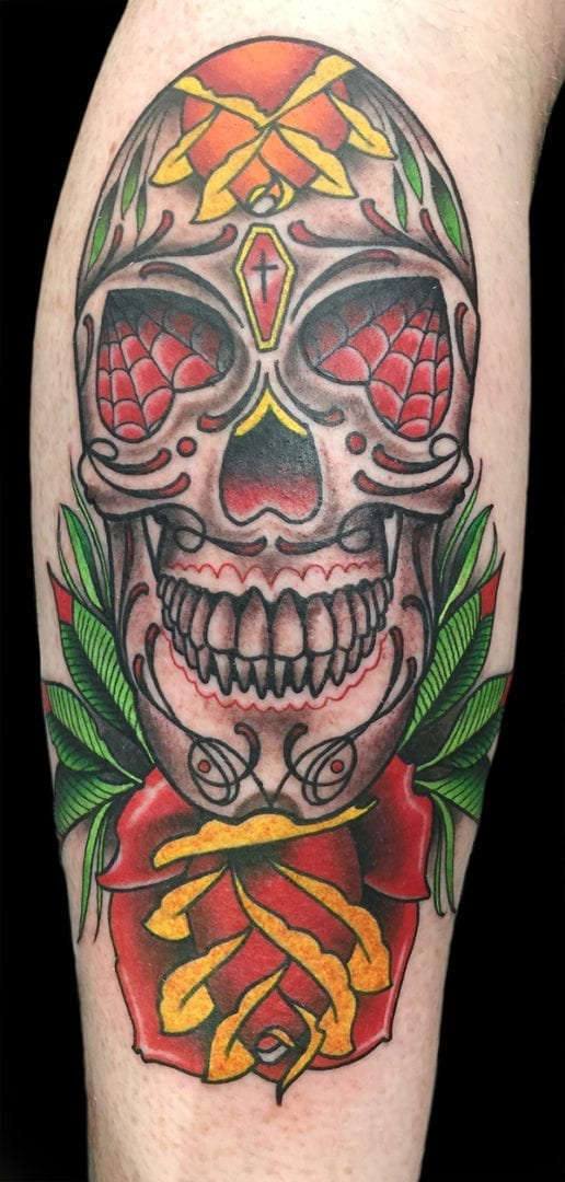 day of the dead traditional tattoo