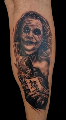 joker and batman tattoo