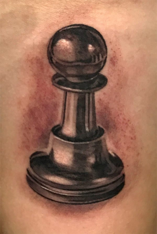 realistic chess piece tattoo