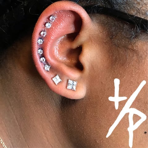 cartilage and ear lobe piercings