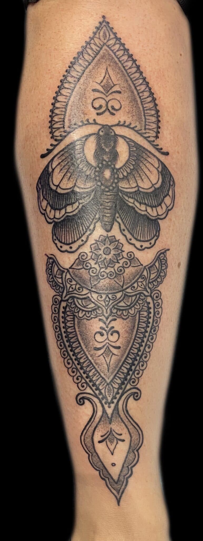 mandala butterfly design tattoo