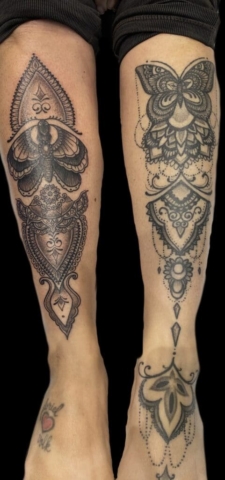 mandala moth tattoo