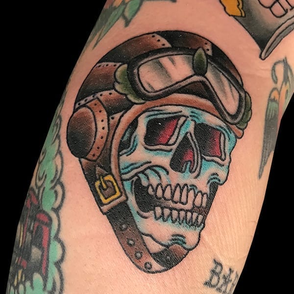 pilot skull tattoo