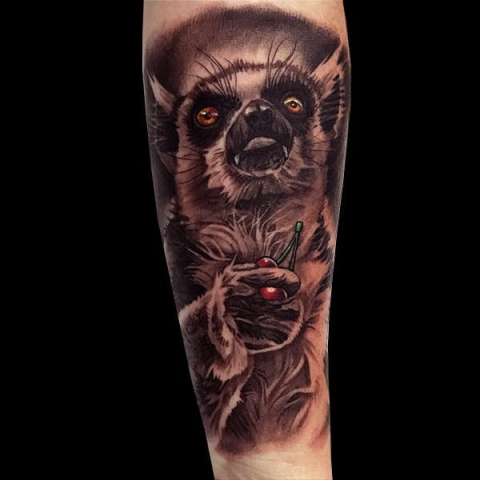 lemur realistic tattoo