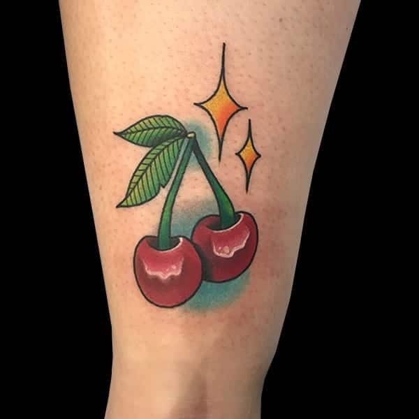 pair of cherries tattoo