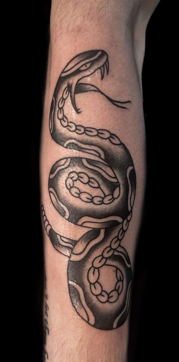 Traditional snake tattoo