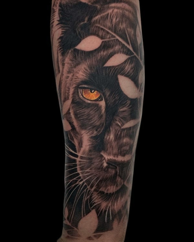 realistic panther tattoo