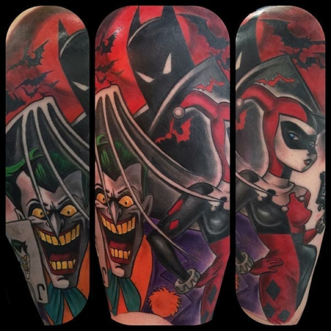 the batman and joker tattoo