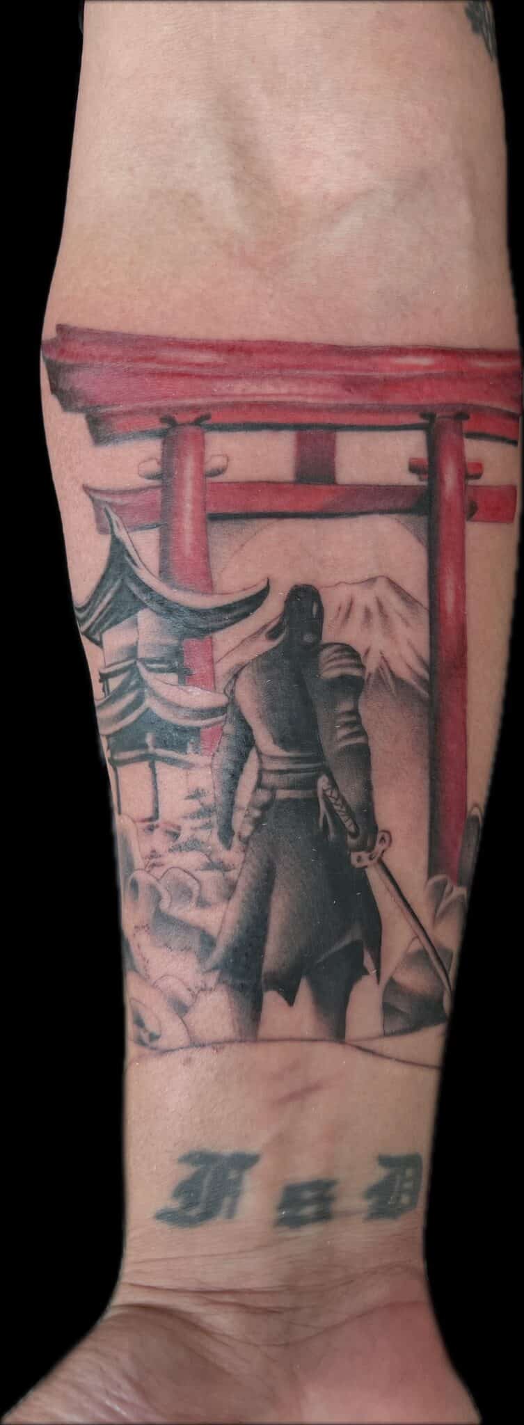 samurai tattoo, Elijah Nguyen, Artist at Revolt Tattoos