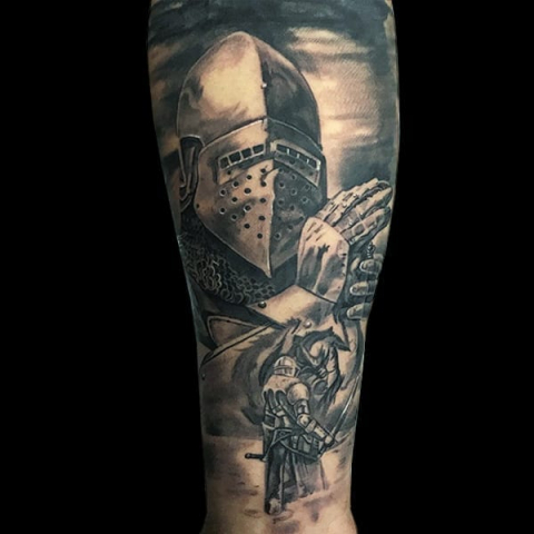 knight in armor tattoo