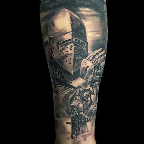 knight in armor tattoo