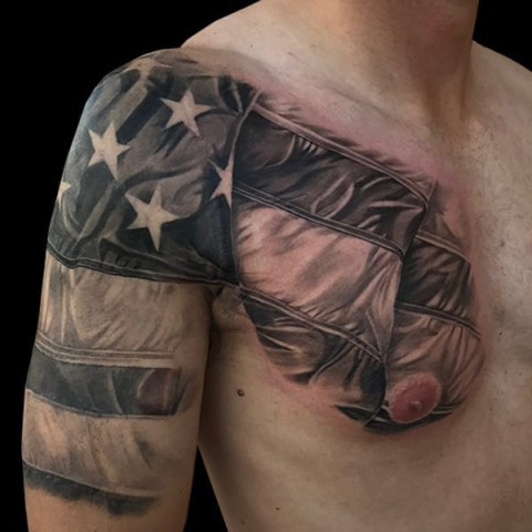 american flag half sleeve