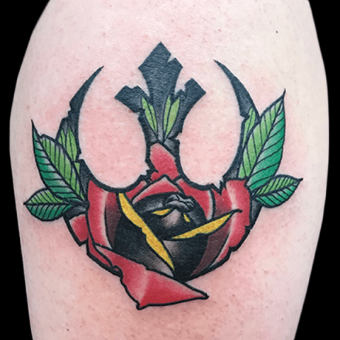 star wars flower tattoo