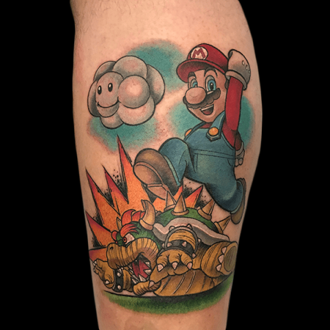 super mario bowser tattoo