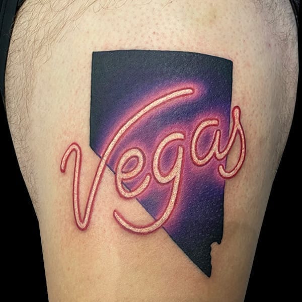 Vegas glowing tattoo