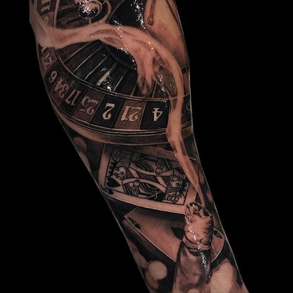 vegas themed tattoo sleeve