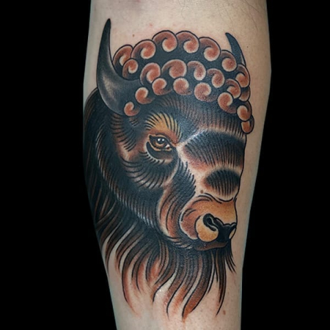 traditional buffalo tattoo