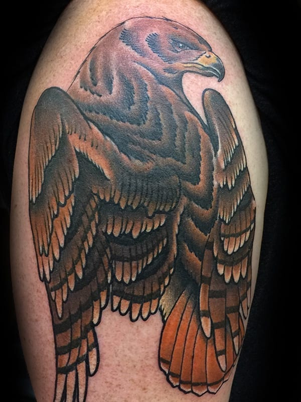 traditional falcon tattoo