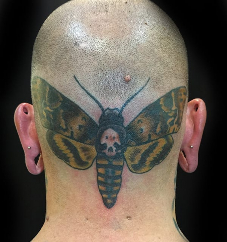 death moth head tattoo