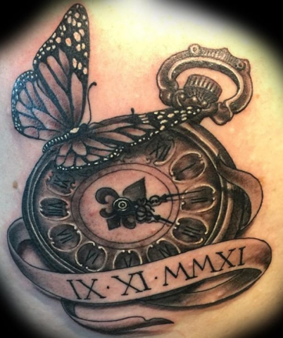 pocketwatch tattoo