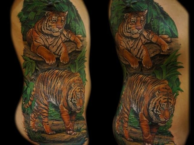 realistic tiger portrait tattoo