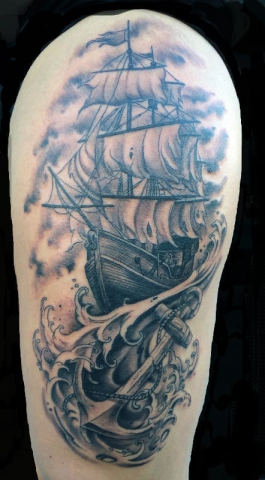 anchor and ship tattoo