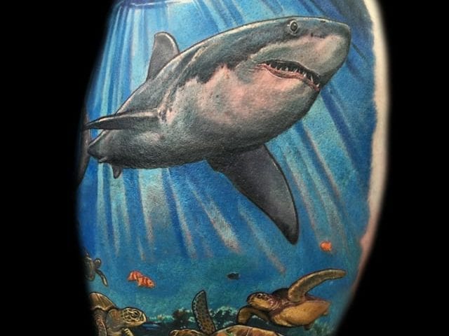 underwater shark tattoo