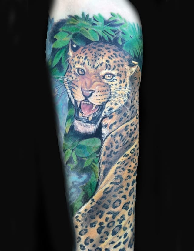 leopard realism tattoo
