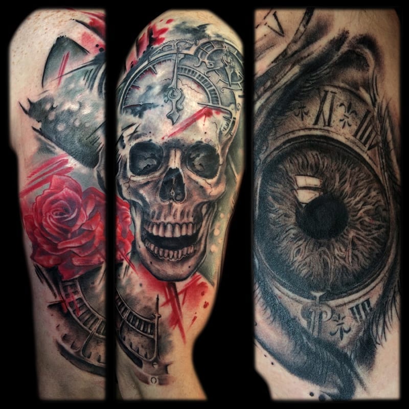 skull and compass tattoo