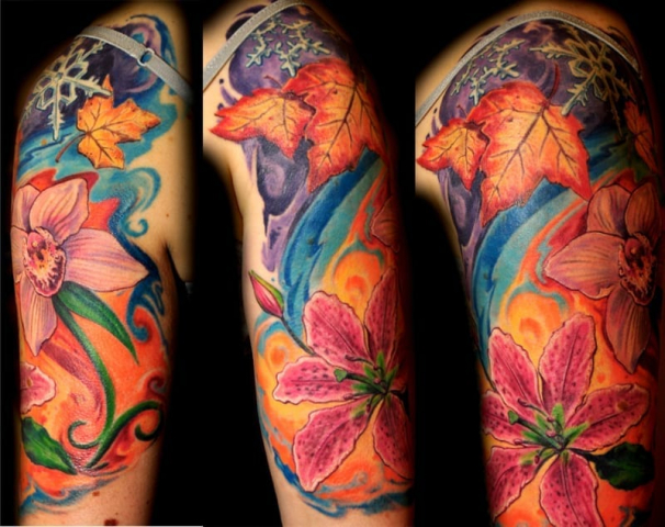 watercolor flower tattoo