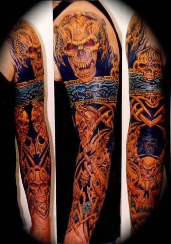 realistic sleeve tattoo