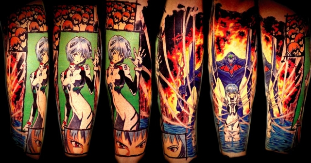 anime comic strip tattoo