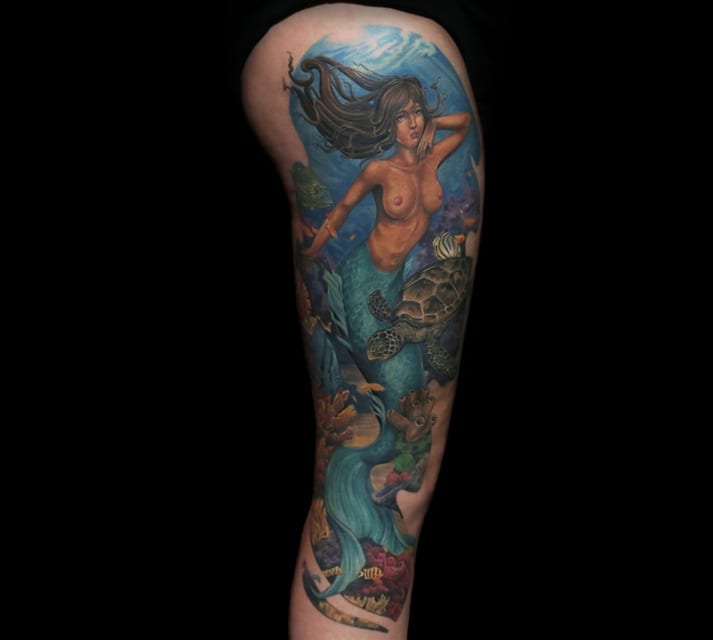 underwater mermaid tattoo sleeve