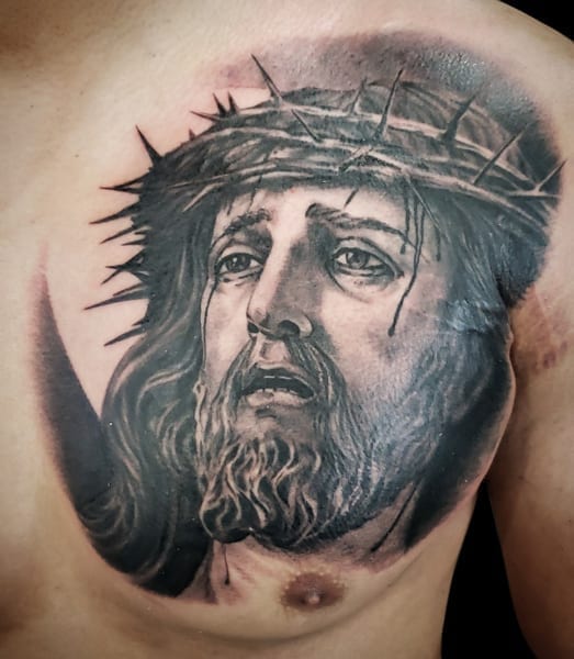 jesus portrait tattoo