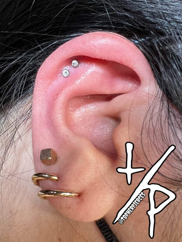 cartilage and ear lobe piercing