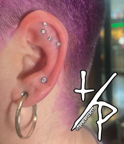 cartilage and ear lobe piercings