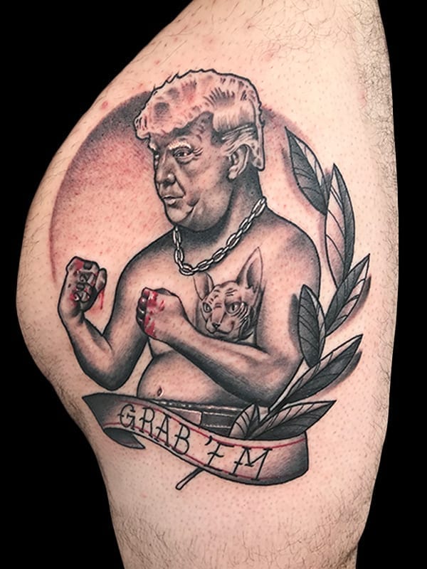 donald trump tattoo, Elijah Nguyen, Artist at Revolt Tattoos