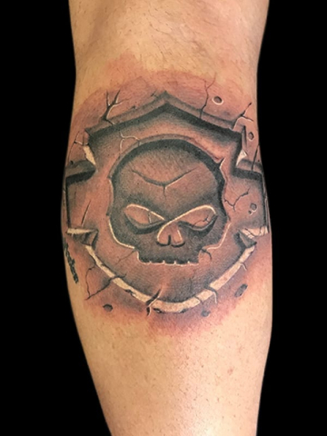 Harley davidson tattoo, Elijah Nguyen, Artist at Revolt Tattoos