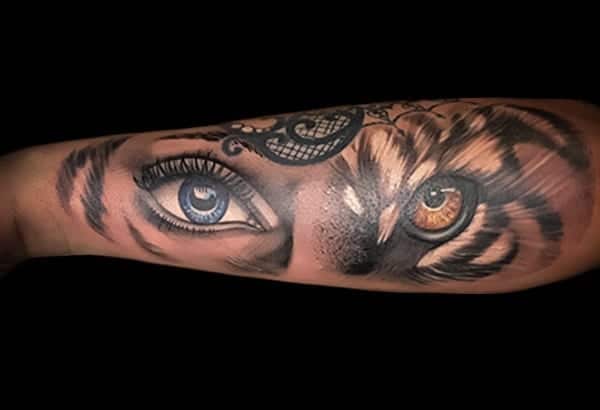 tiger woman mashup tattoo