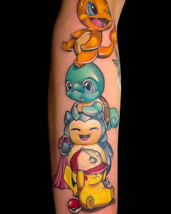 pokemon tattoo, Elijah Nguyen, Artist at Revolt Tattoos