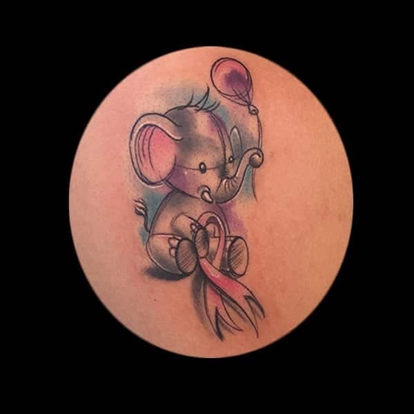 watercolor elephant tattoo, Elijah Nguyen, Artist at Revolt Tattoos
