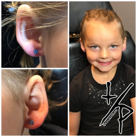 child ear lobe piercings