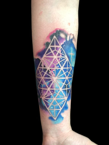 geometric space tattoo
