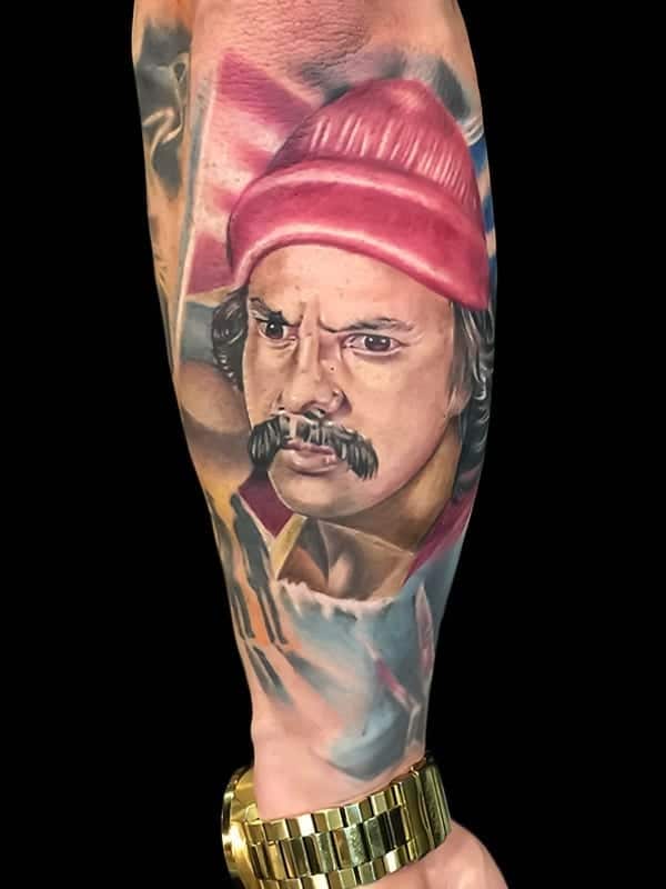 cheech tattoo portrait, Elijah Nguyen, Artist at Revolt Tattoos