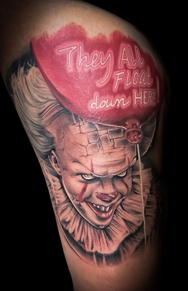 IT pennywise tattoo, Elijah Nguyen, Artist at Revolt Tattoos