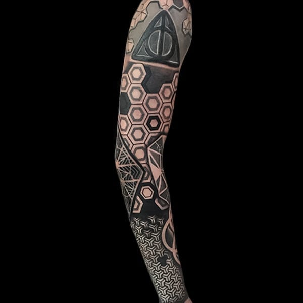 geometric sleeve tattoo