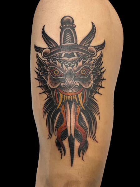 demon dagger tattoo